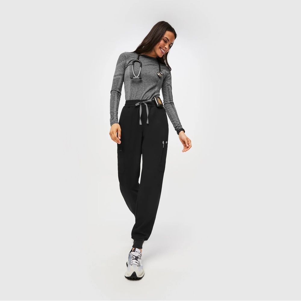 Figs Black Jogger Scrub Pants S Petite